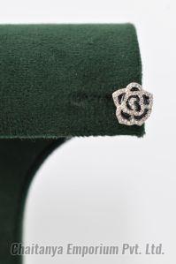 Rose Flower Shape Sterling Silver Earring
