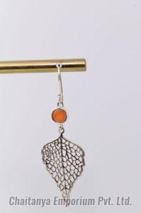 Stylish Leaf Silver Earrings