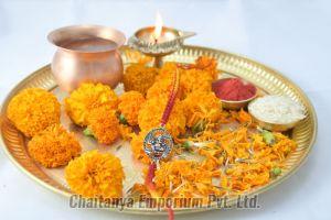 Divine Lord Ganesh On Swastik Silver Rakhi
