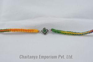 Intricate Cutstone Silver Rakhi