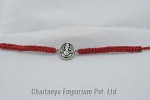 Lord Ganesh Design Silver Rakhi