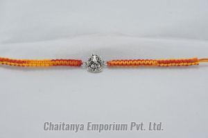 Divine Lord Ganesh Design Silver Rakhi