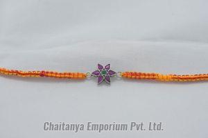 Amazing Star Shape Cutstone Silver Rakhi