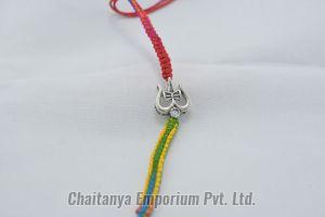 Divine Trisul Damru Silver Rakhi