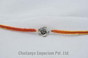 Vibrant Sunflower Design Silver Rakhi