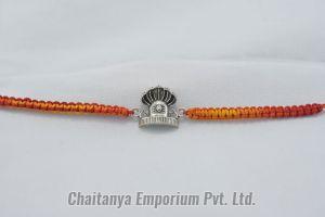 Divine Shivling Ans Sheshnag Design Silver Rakhi