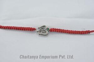 Divine Om in Trisul and Damru Silver Rakhi