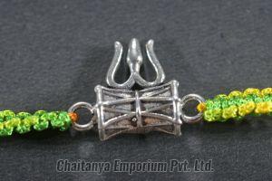 Lord Shiva Damru Trisul Silver Rakhi