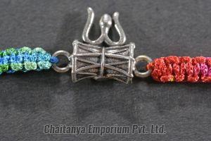 Lord Shiva Damru Trisul Silver Rakhi