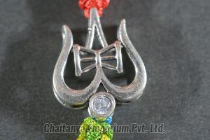 Divine Trisul Damru Silver Rakhi