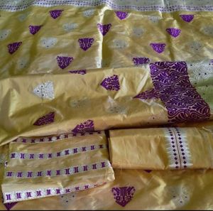 Printed Assam Silk Mekhela Chador