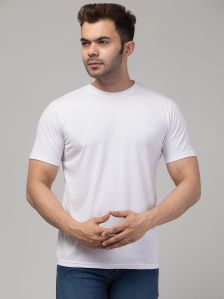 White Men Round Neck T-Shirt