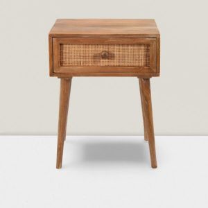 Wooden Cane Side Table