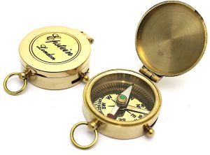 Solid Brass Epstien London Lid Compass