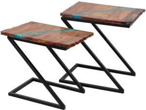 Brown Epoxy Resin Nesting Table Set