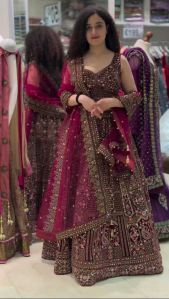 embroidered bridal lehenga