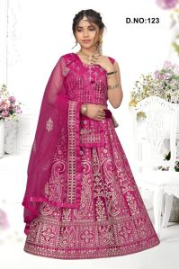 Kids Crepe Silk Lehenga