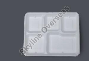 5 Compartment Sugarcane Bagasse Plate