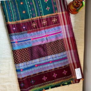 Pure Handloom Ilakal Saree with Lambani Hand Embroidery