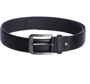 KARA Men's Causal Faux Leather Belt - Classic Pin Buckle Black Belt for Men