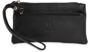 kara women black leather i bifold clutch