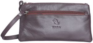 kara women tan leather i bifold clutch