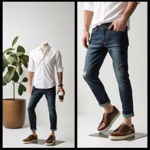 Mens Rough Denim Jeans