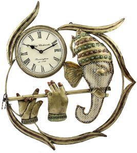 Mild Steel Shree Ganesh Wall Art Clock