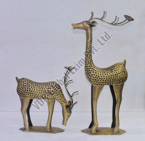 Brass Deer Statue