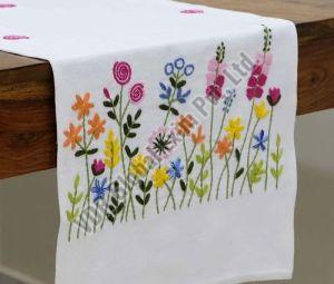 cotton embroidered table runner