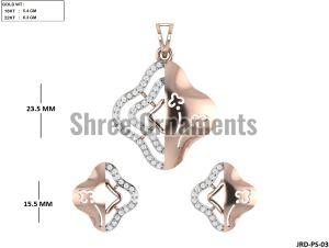 JRD-PS-03 Ladies Rose Gold Pendent Set