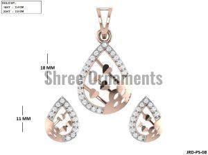 JRD-PS-08 Ladies Rose Gold Pendent Set