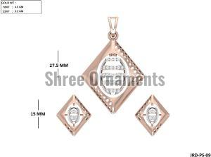 JRD-PS-09 Ladies Rose Gold Pendent Set