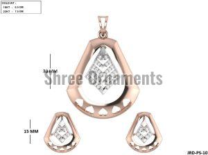 JRD-PS-10 Ladies Rose Gold Pendent Set