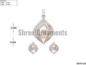 JRD-PS-102 Ladies Rose Gold Pendent Set