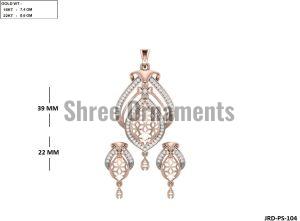 JRD-PS-104 Ladies Rose Gold Pendent Set