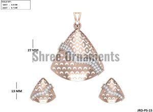 JRD-PS-15 Ladies Rose Gold Pendent Set