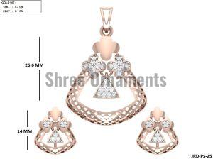 JRD-PS-25 Ladies Rose Gold Pendent Set