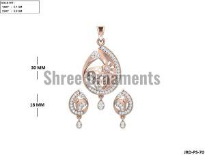 JRD-PS-70 Ladies Rose Gold Pendent Set