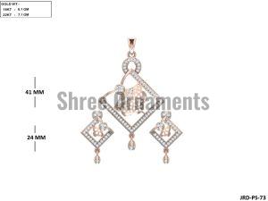 JRD-PS-73 Ladies Rose Gold Pendent Set