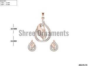 JRD-PS-74 Ladies Rose Gold Pendent Set