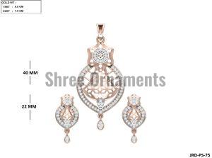 JRD-PS-75 Ladies Rose Gold Pendent Set