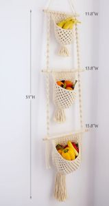 3 Tier Macrame Hanging Fruit Basket