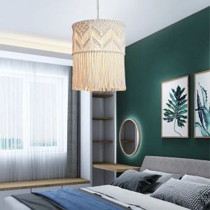 Off White Macrame Hanging Lamp Shade