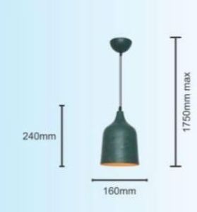Rustic Green Aluminium Hanging Led Light