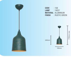 Rustic Green Aluminium Hanging Led Light