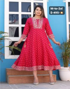 Cotton Frock Anarkali Kurti