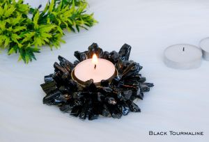 Black Tourmaline Tea Light Holder Diya