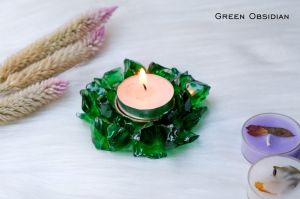 Green Obsidian Tea Light Holder Diya