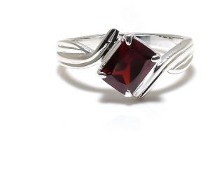 Lab Created Sterling Silver Garnet Gemstone Ring